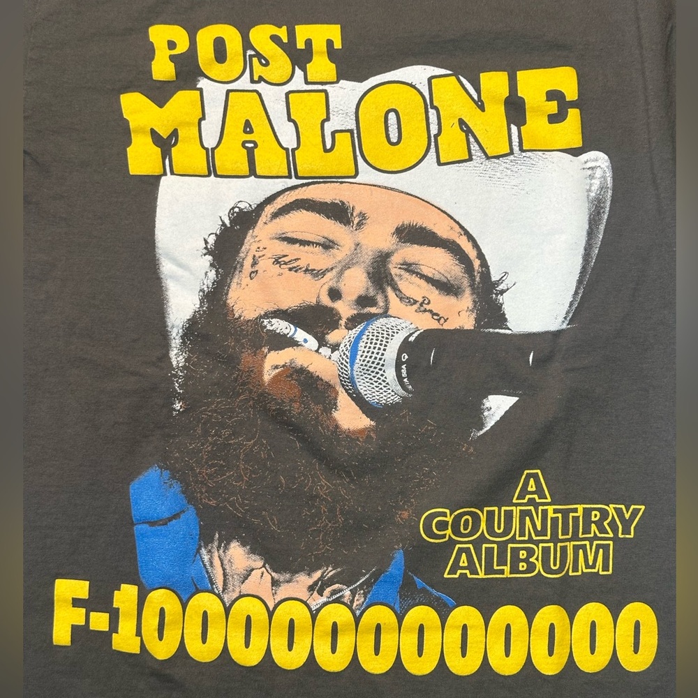 Post Malone F-1 Trillion tour unisex long sleeve tee /pre-loved, sleeve details - Picture 10 of 10